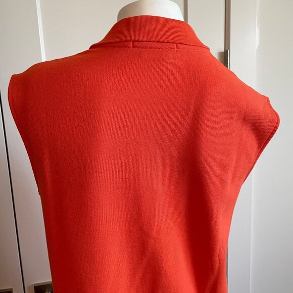 Lacoste Modern Sporty Sleeveless 100% Cotton Polo Dress Orange Sz 40 NWOT - Picture 7 of 12